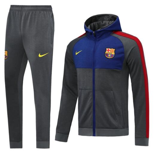 Barcelona Grey Hoodie Jacket Suit with pants 2020/21